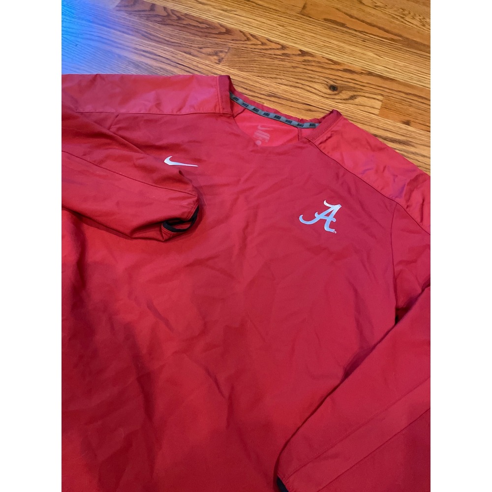 Nike Mens Pullover Windbreaker XL Red Alabama Crimson Tide V-Neck Swoosh Logo